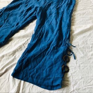 Coco+Carmen Blue Gauzy Boho Wide Leg Crops